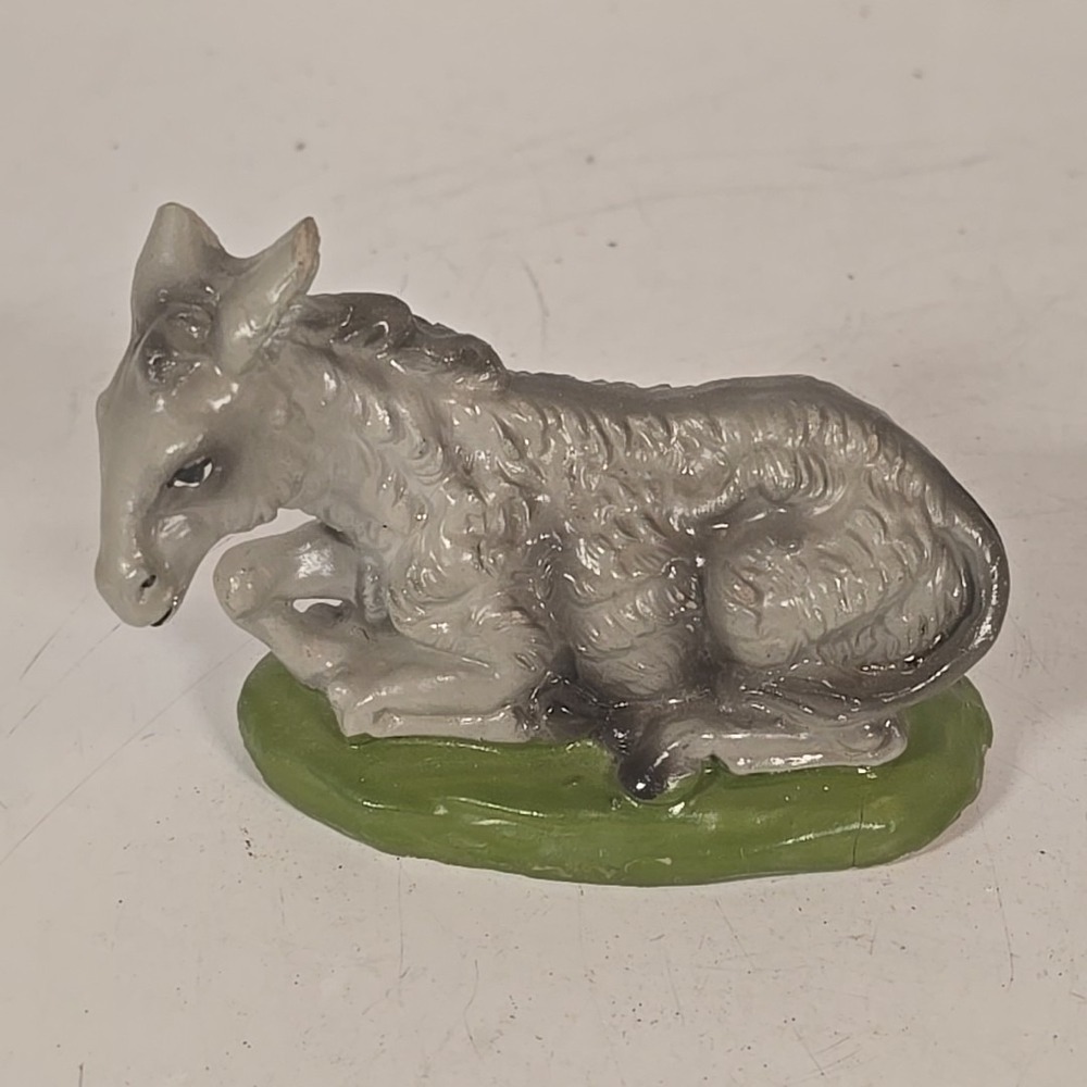 Vintage Donkey Christmas Nativity Figurine Hand Painted Italy